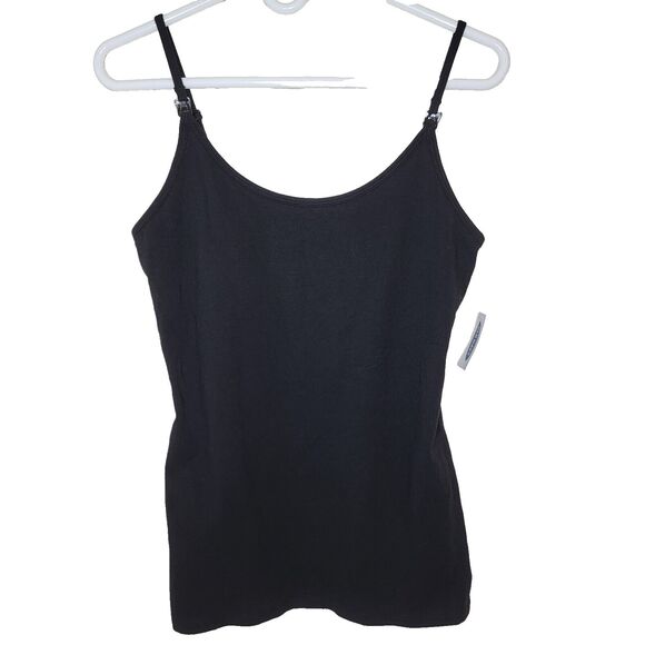 Old Navy Black Maternity Spaghetti Strap Shirt Large NWT Nursing Conformable - Picture 1 of 6